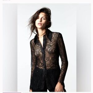 Zara Black Lace Blouse size small